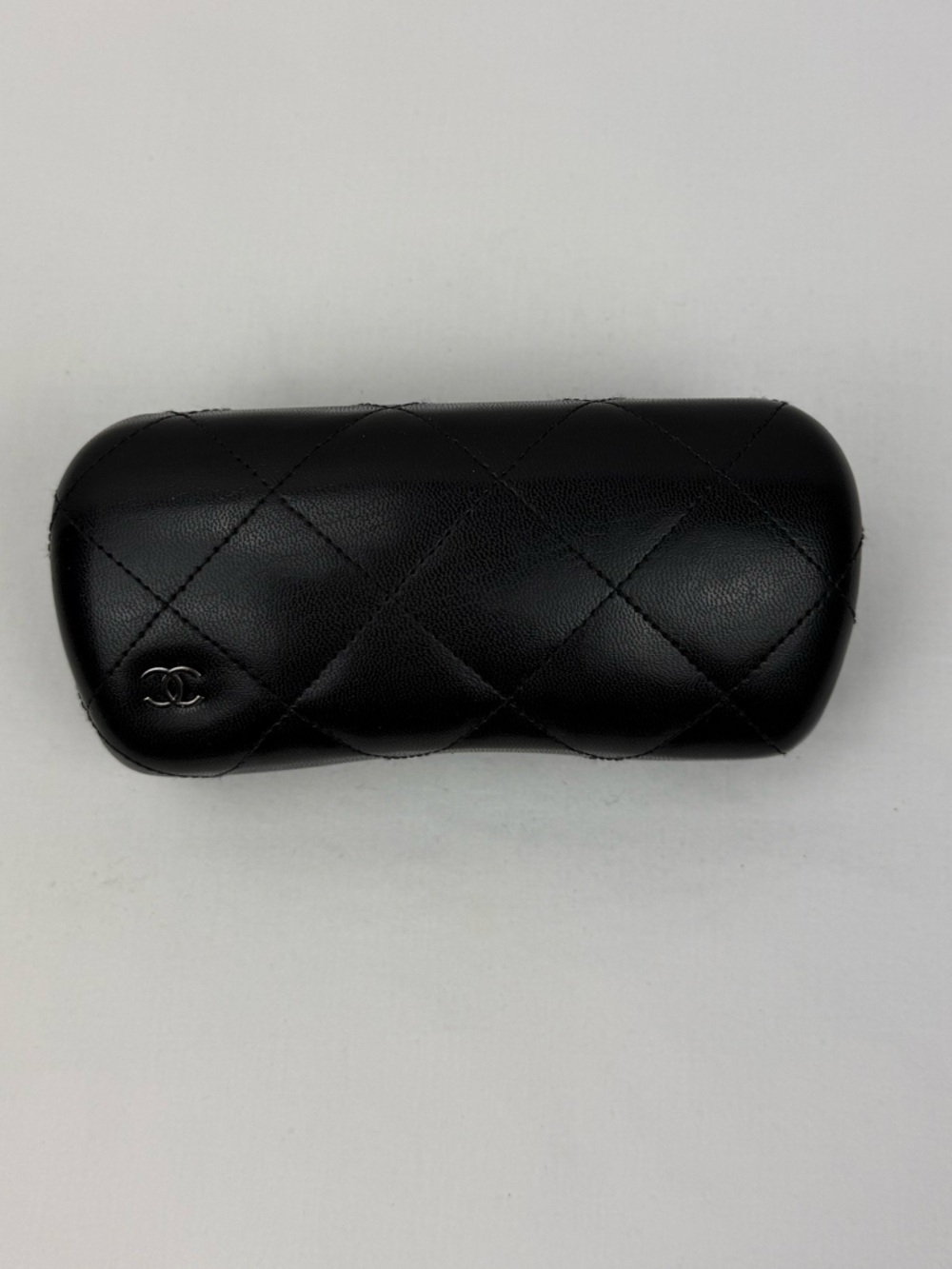 CHANEL Quilted Large Hardshell Black Leather Sunglasses Case